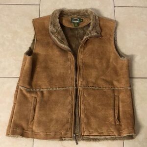 Cabela’s Tan Faux Suede/Faux Fur Vest Jacket, Sz 2XL